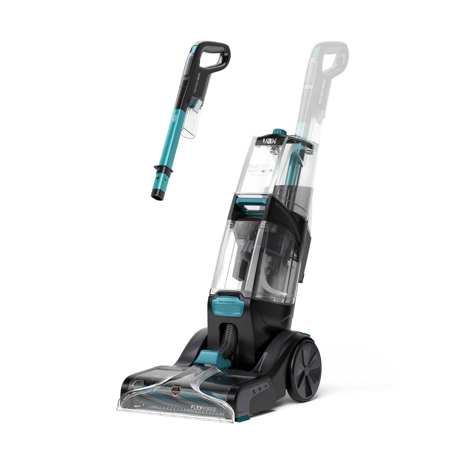 Vax Smartwash Pet-Design Carpet Cleaner | Kills 99% of Bacteria | Pre-treatment Wand – CDCW-SWXP, Grey, White and Teal