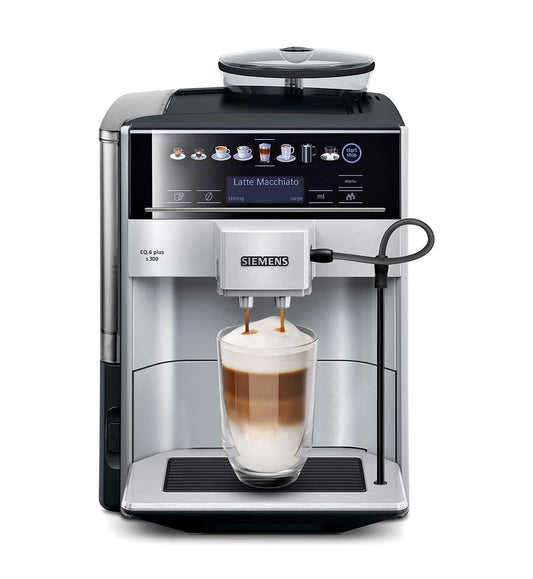 SIEMENS TE653M11GB EQ6 plus S300, Bean to Cup Fully Automatic Espresso Coffee Machine with milk system, 10 coffee varieties, 2 user profiles - Titanium