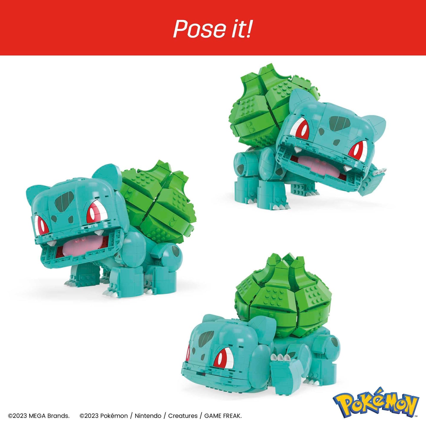 MEGA Pokémon Action Figure Building Toys for Kids, Jumbo Bulbasaur with 355 Pieces, Buildable and Poseable, 7 inches, 7 Year Old Gift Idea