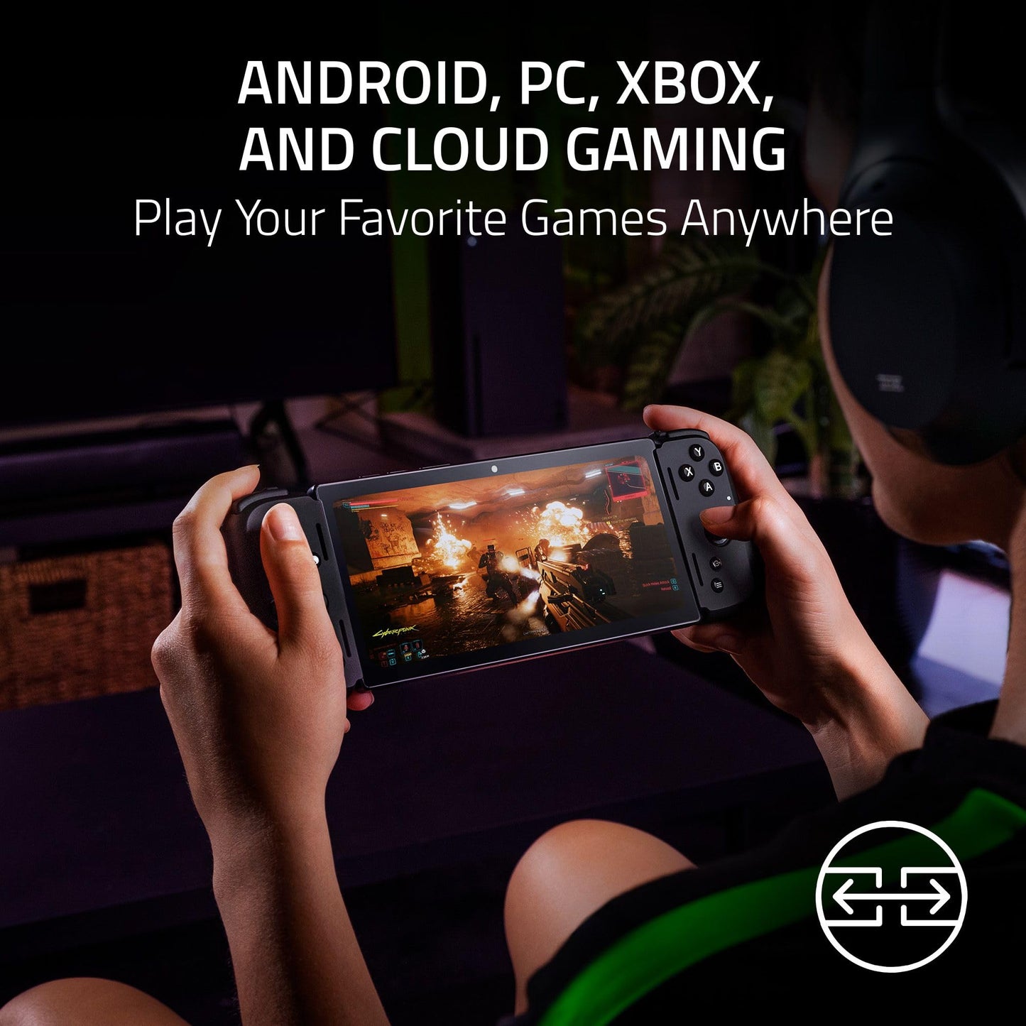 Razer Edge - Android Gaming Handheld with Kishi V2 Pro Controller (Qualcomm Snapdragon G3X Gen 1, 6.8” 144Hz AMOLED FHD+ Touchscreen Display, HyperSense Haptics, PC, Xbox, and Cloud Gaming) Black